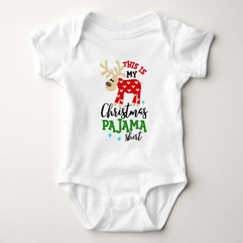 Christmas Pajama Shirt Cute Reindeer Festive