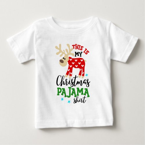 Christmas Pajama Shirt Cute Reindeer Festive