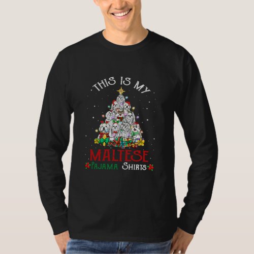Christmas Pajama Shirt Funny Maltese Tree Dog