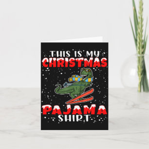 Christmas Pajama Shirt Funny Xmas Skiing Gift For  Card