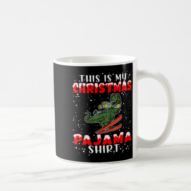 Christmas Pajama Shirt Funny Xmas Skiing Gift For  Coffee Mug (Right)