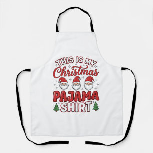 Christmas Pajama Shirt Gnome Holiday Design Apron