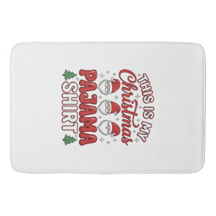Christmas Pajama Shirt Gnome Holiday Design Bath Mat
