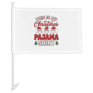 Christmas Pajama Shirt Gnome Holiday Design Car Flag