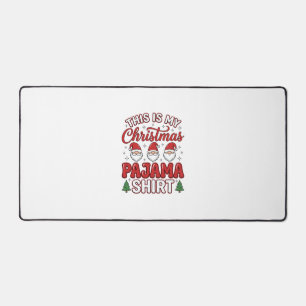 Christmas Pajama Shirt Gnome Holiday Design Desk Mat