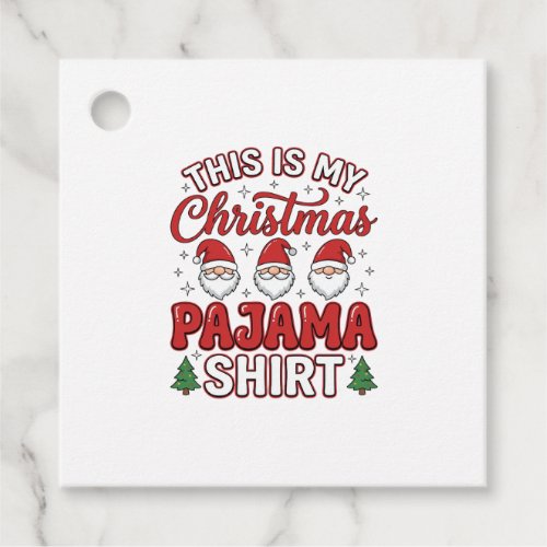 Christmas Pajama Shirt Gnome Holiday Design Favor Tags