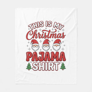 Christmas Pajama Shirt Gnome Holiday Design Fleece Blanket