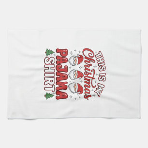 Christmas Pajama Shirt Gnome Holiday Design Kitchen Towel