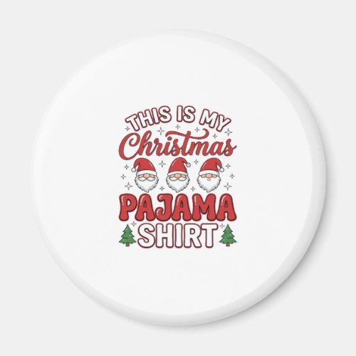 Christmas Pajama Shirt Gnome Holiday Design Magnet