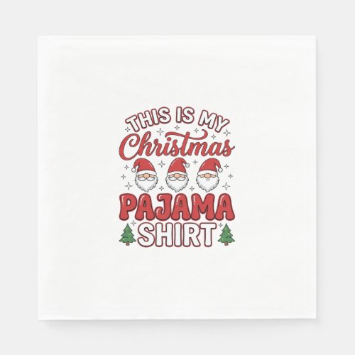 Christmas Pajama Shirt Gnome Holiday Design Napkins