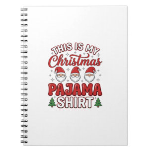 Christmas Pajama Shirt Gnome Holiday Design Notebook