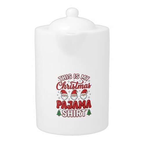 Christmas Pajama Shirt Gnome Holiday Design Teapot