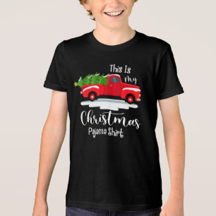 Christmas Pajama Shirt Red Truck Winter Holidays