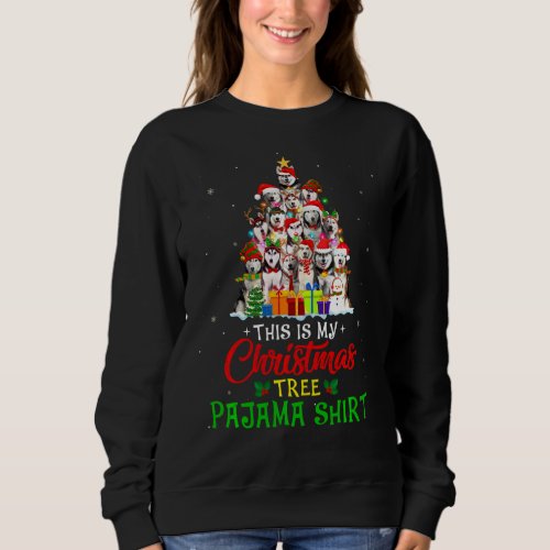 Christmas Pajama Siberian Husky Tree Xmas Gifts Do Sweatshirt