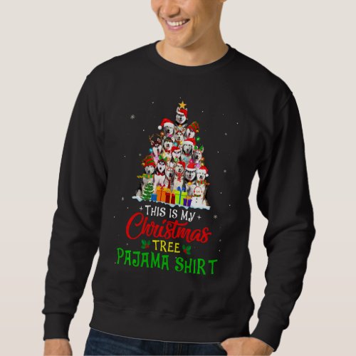 Christmas Pajama Siberian Husky Tree Xmas Gifts Do Sweatshirt