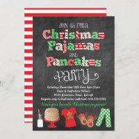 Christmas Pajamas and Pancakes Party Invitation