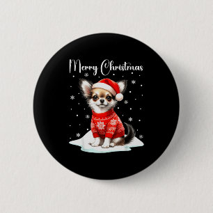 Christmas Pajamas Chihuahua Christmas Outfit Chihu Button