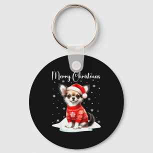 Christmas Pajamas Chihuahua Christmas Outfit Chihu Keychain