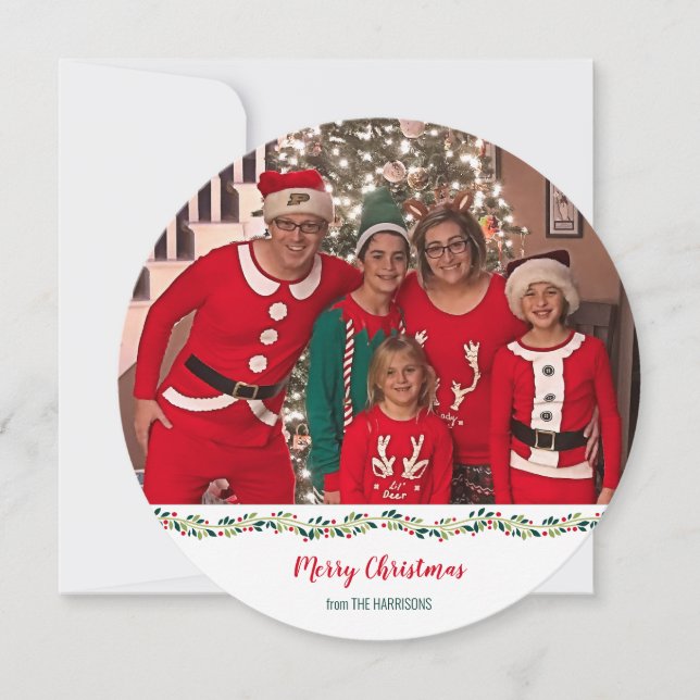 Christmas Pajamas Family Photo Challenge Holiday Card (Front)