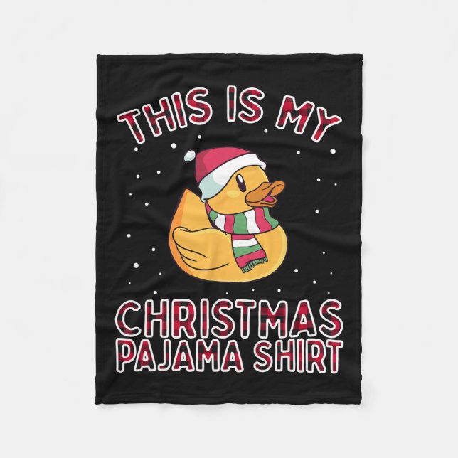 Christmas Pajamas For Family Duck This Is My Funny Fleece Blanket (Front)