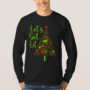 Christmas Pajamas Let's Get Lit Christmas T-Shirt