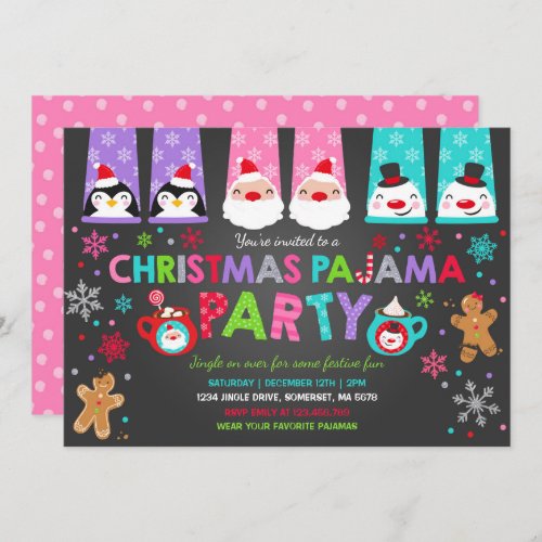 Christmas Pajamas Party Invitation Holiday Pajamas