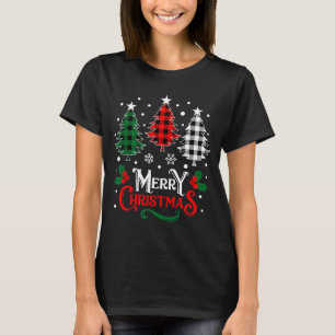 Christmas Pajamas Women Girls Merry Christmas Tree T-Shirt