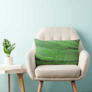 Christmas Palm and Raindrops Lumbar Pillow