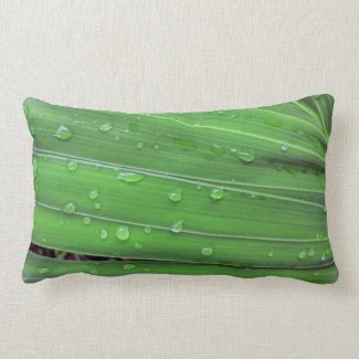 Christmas Palm and Raindrops Lumbar Pillow