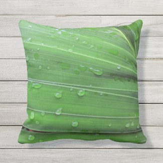 Christmas Palm and Raindrops Outdoor Pillow