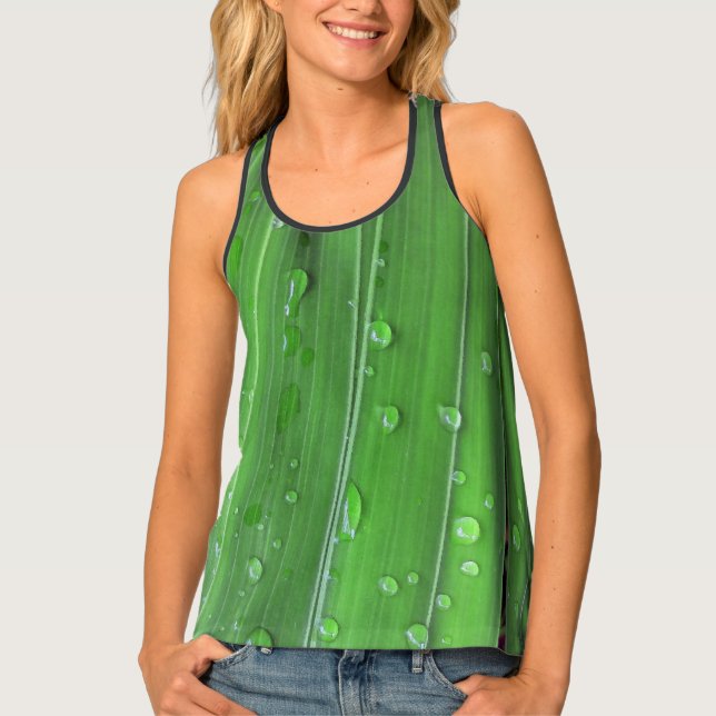 Christmas Palm and Raindrops Tank Top (Front)