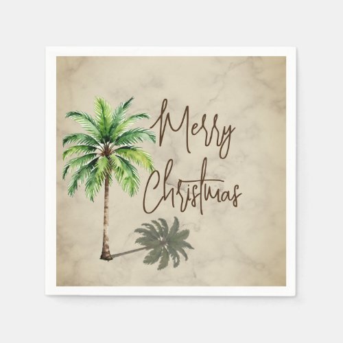 Christmas Palm Elegant Merry  Napkins