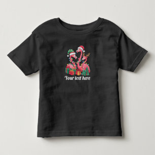 Christmas Palm Flamingo Personalized Xmas Lights  Toddler T-shirt