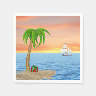 Christmas Palm Tree and Boat Napkins