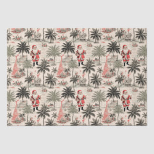 Christmas Palm Tree and Santa Tropical Retro Tissue Paper