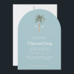 Christmas Palm Tree Arched Beach Wedding Monogram Invitation<br><div class="desc">Invite your friends and family to your winter beach wedding with this beautiful monogram arched palm tree invitation. This invitation has a watercolor image of a palm tree with Christmas decorations. Colors used include,  slate blue,  forest green,  ivory and tan.</div>