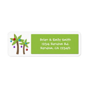 Christmas palm tree custom holiday labels