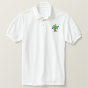 Christmas Palm Tree Embroidered Polo Shirt