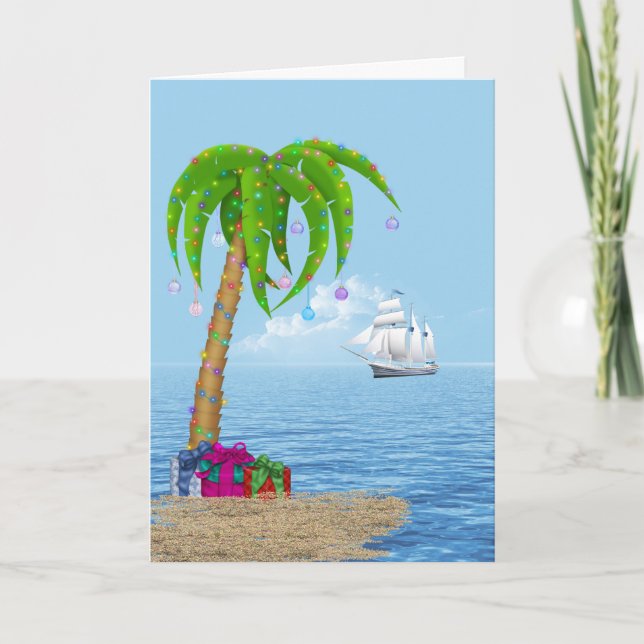 Christmas Palm Tree Holiday Card (Front)