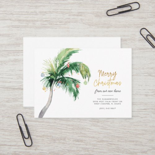 Christmas Palm Tree Holiday Moving Announcement