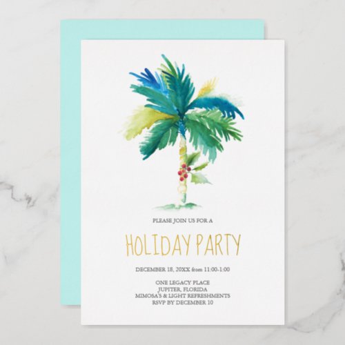 Christmas Palm Tree Holiday Party Invitation