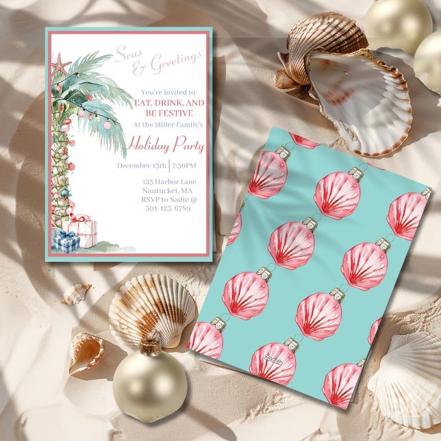 Christmas Palm Tree Holiday Party Invitation  (Christmas Palm Tree Holiday Party Invitation)