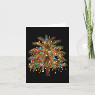 Christmas Palm Tree Light Hawaiian Trocal Xmas Card