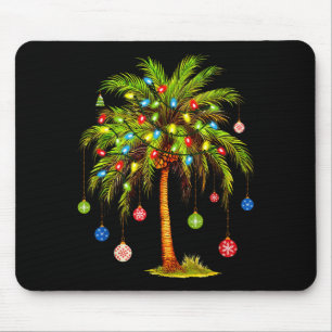 Christmas Palm Tree Light Hawaiian Trocal Xmas Mouse Pad