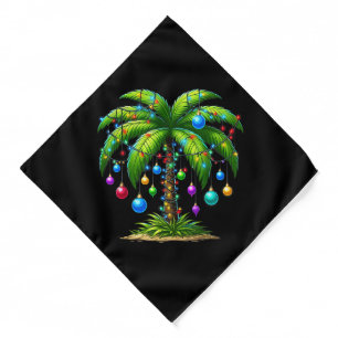 Christmas Palm Tree Light Hawaiian Tropical New Ye Bandana