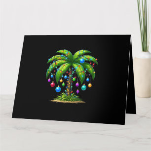 Christmas Palm Tree Light Hawaiian Tropical New Ye Card