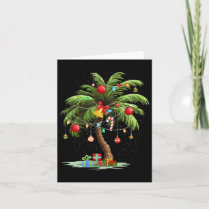 Christmas Palm Tree Light Hawaiian Tropical Xmas 3 Card