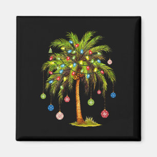Christmas Palm Tree Light Hawaiian Tropical Xmas  Magnet