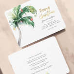 Christmas Palm Tree Moving Address Announcement<br><div class="desc">Christmas Holiday Coastal Moving Palm Tree Announcement you can easily customize by clicking the "Personalize" button. Add your custom message and names on the reverse side</div>