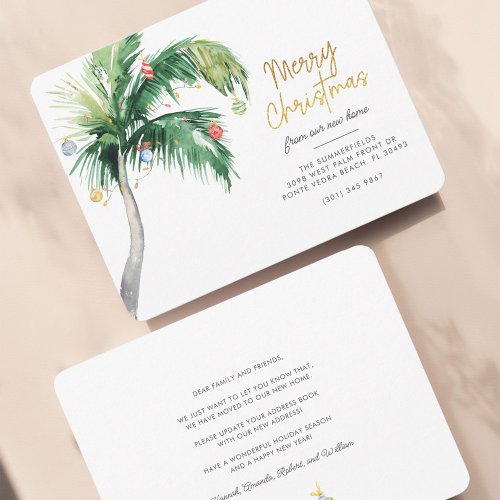 Christmas Palm Tree Moving Address Announcement